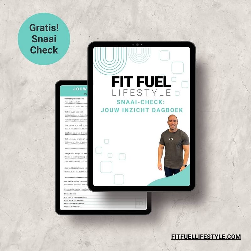 Fit Fuel Lifestyle Snaai-Check Dagboek voor inzicht in eetgewoontes en snaaien